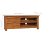 Meuble TV colonial marron clair - Bois de teck - 100x30x40 cm