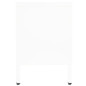 Meuble TV Blanc 90x30x44 cm Acier et verre