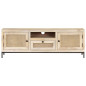 Meuble TV 120x30x40 cm Bois de manguier et canne naturelle