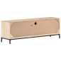 Meuble TV 120x30x40 cm Bois de manguier et canne naturelle