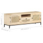 Meuble TV 120x30x40 cm Bois de manguier et canne naturelle