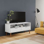 Meuble TV MOLDE Blanc 106x40x49 cm Bois de pin massif