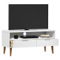 Meuble TV MOLDE Blanc 106x40x49 cm Bois de pin massif