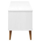 Meuble TV MOLDE Blanc 106x40x49 cm Bois de pin massif