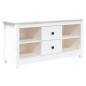 Meuble TV Blanc 103x36,5x52 cm Bois de pin massif