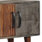 Meuble TV Gris 130x30x46 cm Bois massif de manguier brut