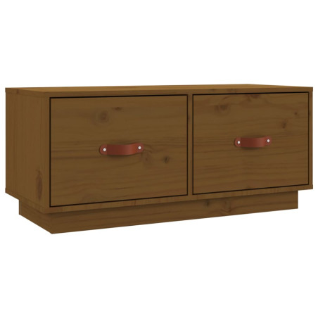 Meuble TV Marron miel 80x34x35 cm Bois de pin massif