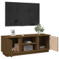 Meuble TV Marron miel 110x35x40,5 cm Bois de pin massif