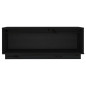 Meuble TV Noir 90x35x35 cm Bois de pin massif