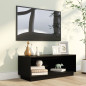 Meuble TV Noir 90x35x35 cm Bois de pin massif