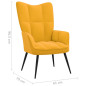 Chaise de relaxation Jaune moutarde Velours