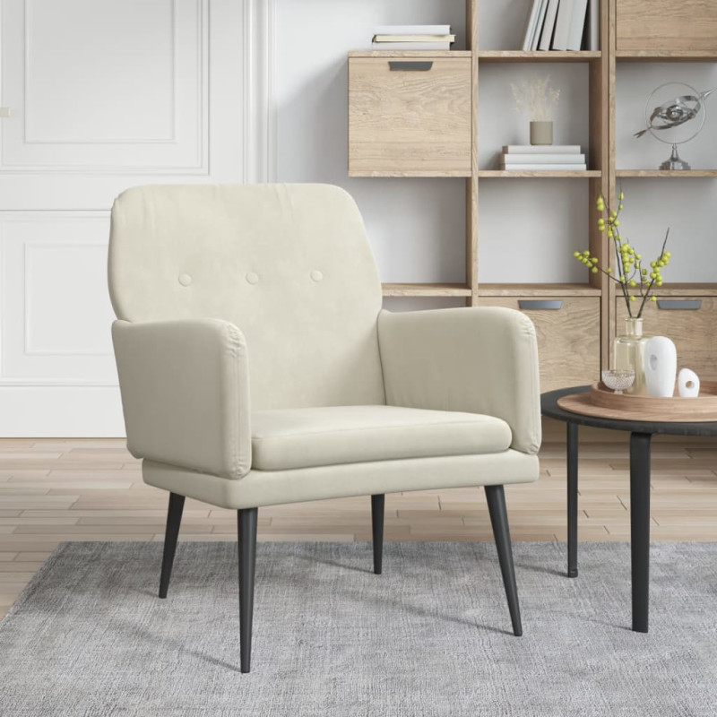 Fauteuil Crème 62x79x79 cm Velours