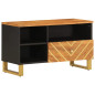 Meuble TV marron et noir 80x33,5x46 cm bois massif de manguier