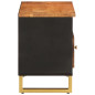 Meuble TV marron et noir 80x33,5x46 cm bois massif de manguier