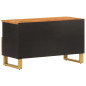 Meuble TV marron et noir 80x33,5x46 cm bois massif de manguier