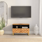 Meuble TV marron et noir 70x33,5x46 cm bois massif de manguier