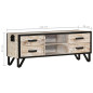 Meuble TV 110x30x41 cm Bois d'acacia massif