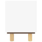 Meuble TV Blanc 105x30x40cm Bois de pin massif et rotin naturel