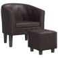 Chaise cabriolet avec repose-pied marron similicuir