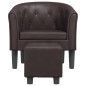 Chaise cabriolet avec repose-pied marron similicuir