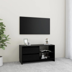 Meuble TV Noir 80x31x39 cm Bois de pin massif
