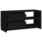 Meuble TV Noir 80x31x39 cm Bois de pin massif