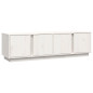 Meuble TV Blanc 140x40x40 cm Bois de pin massif