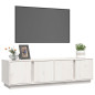 Meuble TV Blanc 140x40x40 cm Bois de pin massif