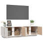 Meuble TV Blanc 140x40x40 cm Bois de pin massif