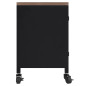 Meuble TV Noir 110x30x43 cm Fer et bois de pin massif