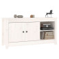 Meuble TV Blanc 103x36,5x52 cm Bois de pin massif