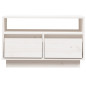 Meuble TV Blanc 60x35x37 cm Bois de pin massif