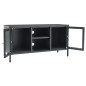 Meuble TV Anthracite 105x35x52 cm Acier et verre