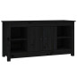 Meuble TV Noir 103x36,5x52 cm Bois de pin massif