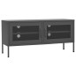 Meuble TV Anthracite 105x35x50 cm Acier