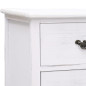 Meuble TV Blanc antique 108x30x40 cm Bois de Paulownia solide