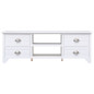 Meuble TV Blanc 108x30x40 cm Bois de Paulownia solide