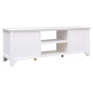 Meuble TV Blanc 108x30x40 cm Bois de Paulownia solide