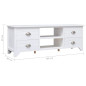 Meuble TV Blanc 108x30x40 cm Bois de Paulownia solide