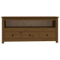 Meuble TV Marron miel 114x35x52 cm Bois de pin massif