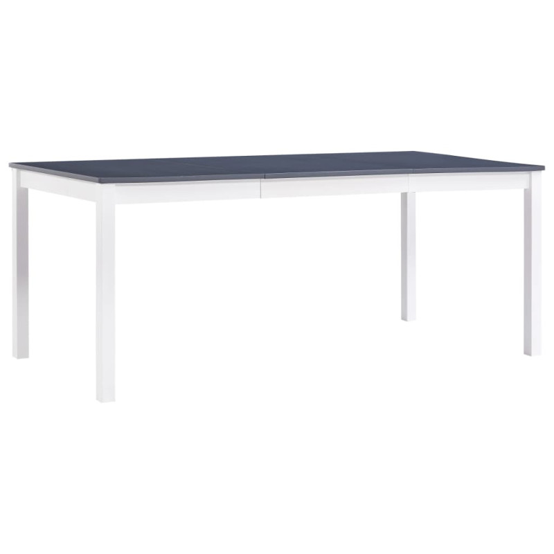 Table de salle à manger Blanc et gris 180 x 90 x 73 cm Pin