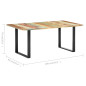 Table de salle à manger 180x90x76cm Bois de récupération solide