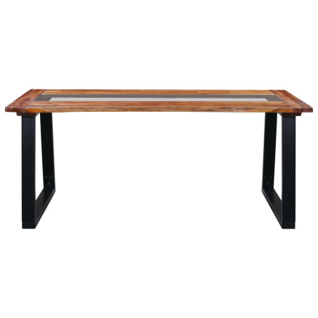 Table de salle à manger 180x90x75 cm Bois d'acacia et verre