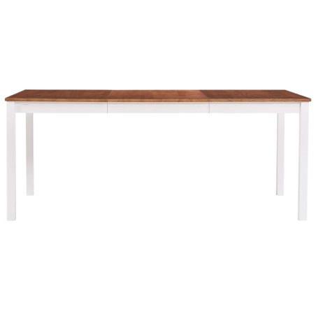 Table de salle à manger Blanc et marron 180 x 90 x 73 cm Pin