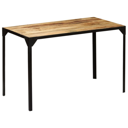 Table de salle à manger Bois de manguier brut et Acier 120 cm