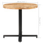 Table de bistro Ronde Ø80x75 cm Bois de manguier brut