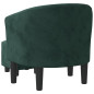 Fauteuil avec repose-pied vert foncé velours