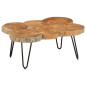 Table basse 36 cm 6 troncs bois d'acacia massif