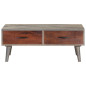 Table basse Gris 100x60x40 cm Bois massif de manguier brut