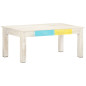 Table basse Blanc 110x60x45 cm Bois de manguier massif